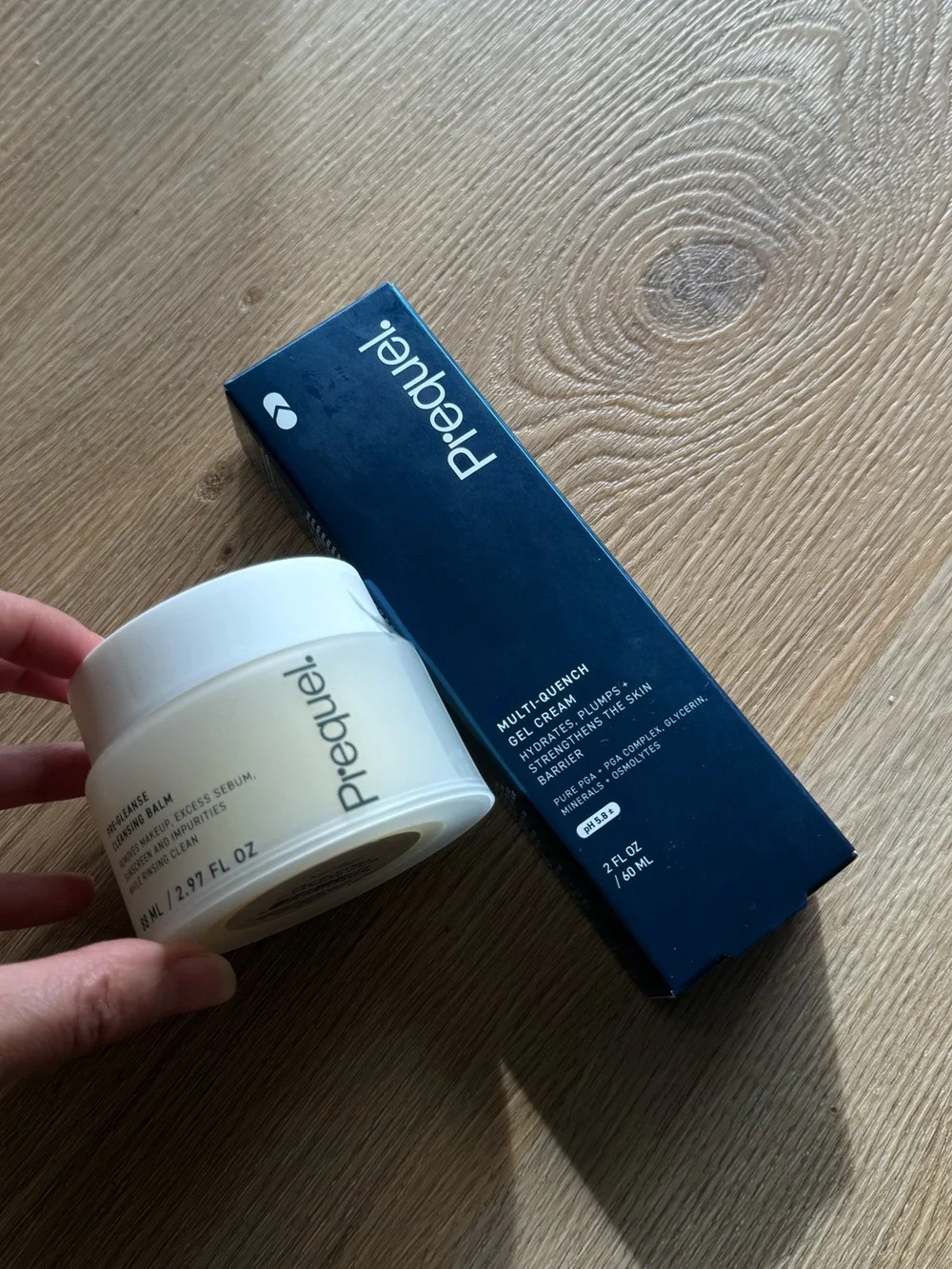 prequel cleansing balm and gel cream